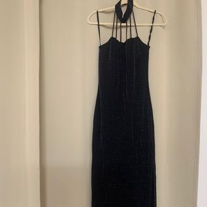 Holidays Glam Glitter Slit Dress